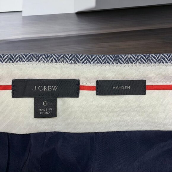 J Crew Hayden AV449 Herringbone Linen Blend Fully Lined Crop Pant‎ - Picture 2 of 9